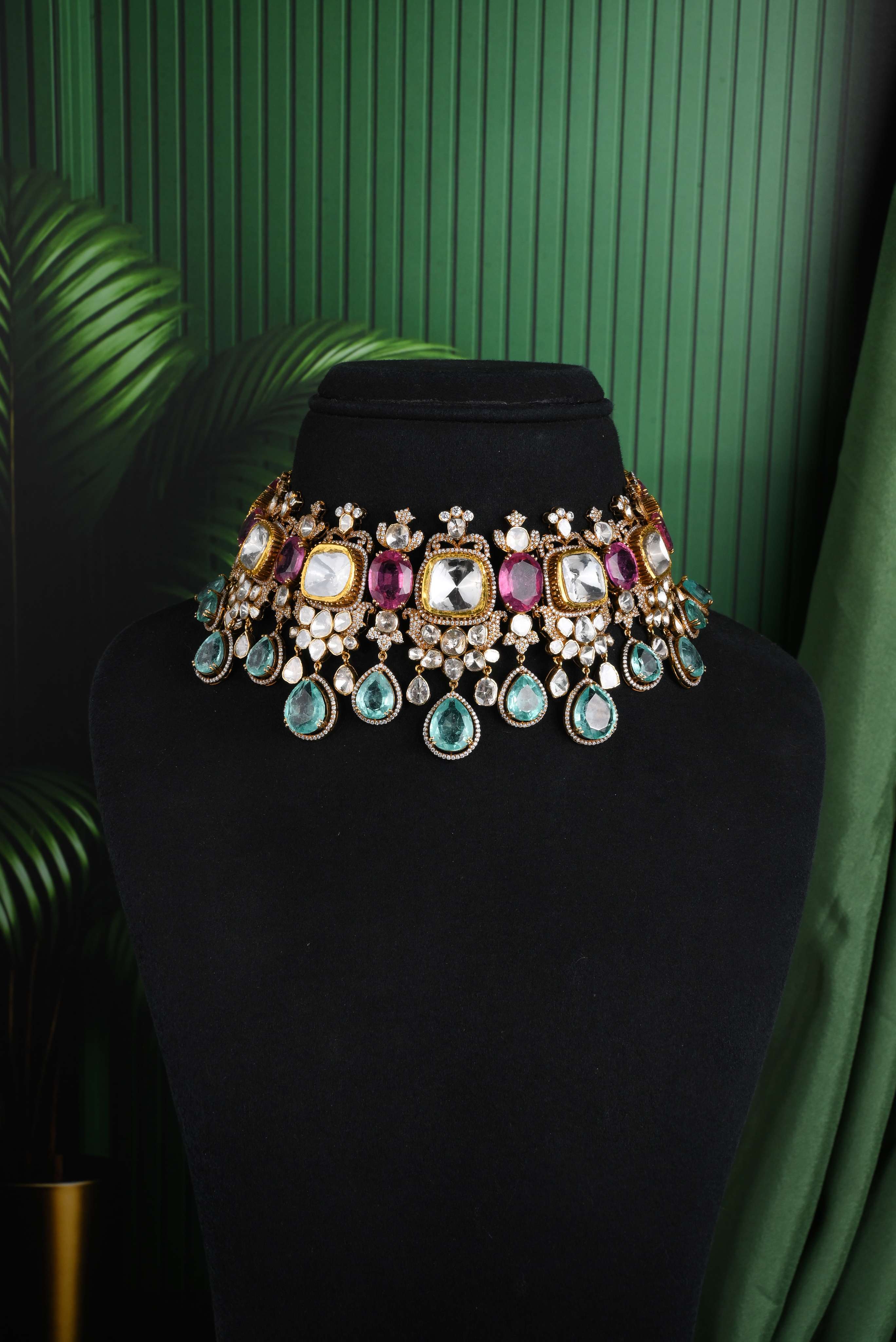 Brinda Gold and Diamonds - Polki Stone Necklace